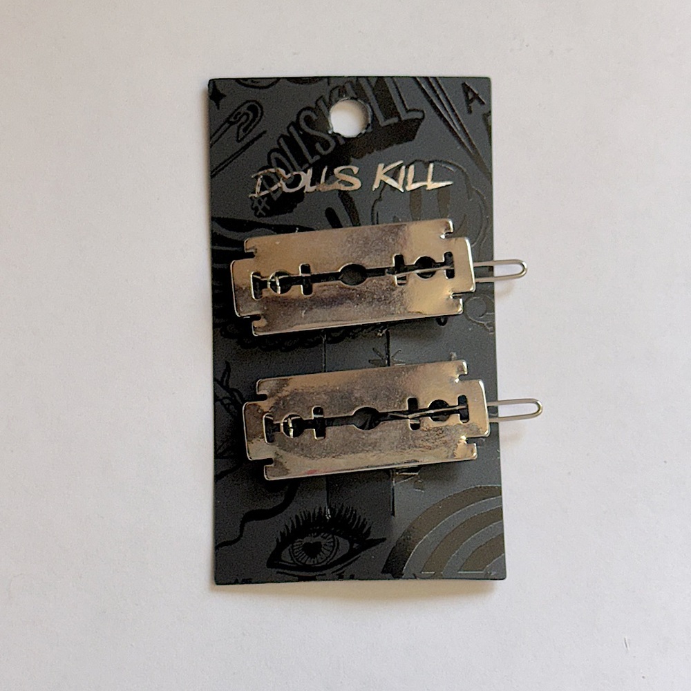 Dolls Kill Razorblade Razors Hair Clips Pins Barrettes NEW WITH TAG
